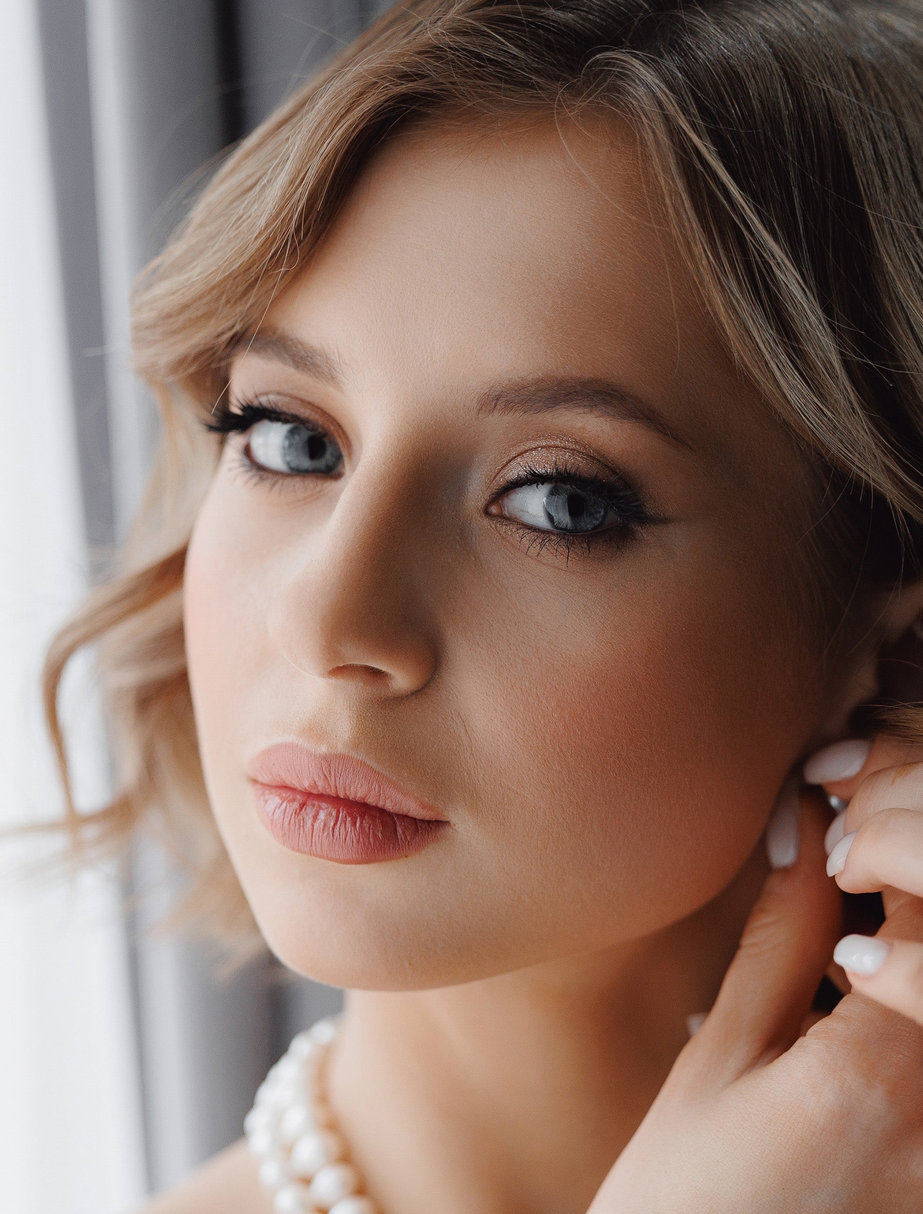 Model with wedding hair and makeup